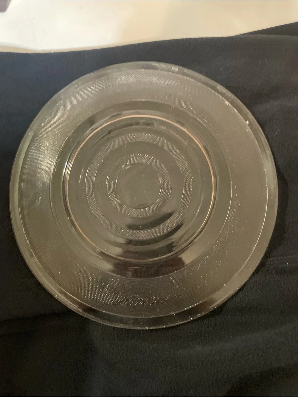Set of 3 Pink Glass Dessert Plates with Rings